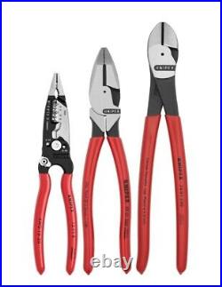 Knipex 3pc Electrical Set 0080158 Journeyman Lineman Diagonal Cutter Stripper