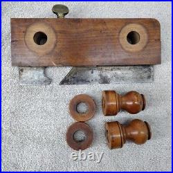 L & I J. White Wooden Plough Plane With Set Of Irons Cutters Blades