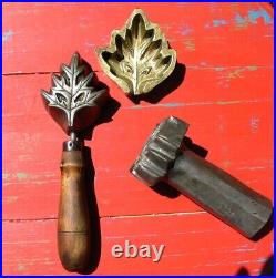 Large Rare Vintage Millinery Mum Serrated Leaf Tool Mold Bronze Cutter SET #25