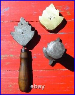 Large Rare Vintage Millinery Mum Serrated Leaf Tool Mold Bronze Cutter SET #25