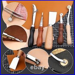 Leather Working Kit Beginner Crafting Tools for DIY Projects, Sewing & Repair