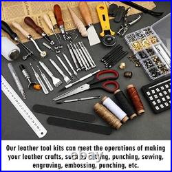 Leather Working Kit Beginner Crafting Tools for DIY Projects, Sewing & Repair