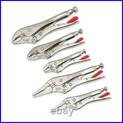 Locking Plier Set 5 Piece Hand Tools Crescent Wire Cutter Gift Him Workshop New Locking Plier Set 5 Piece Hand Tools Crescent Wire Cutter Gift Him Workshop New