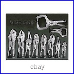 Locking Pliers Tool Set Maintenance Repair Curved Jaw Wire Cutter Storage Tray