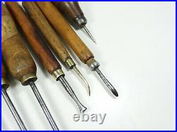 Lot Of 8 Leather Tools Craft Working Stitching Tool Set Hand Saddle Cutter