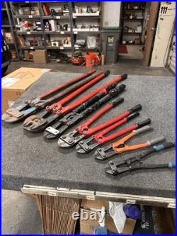Lot of 7 Various Bolt Cutters HK Porter HKP Ace Anvil Cr-Mo Sizes 14 18 24 42