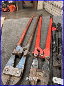 Lot of 7 Various Bolt Cutters HK Porter HKP Ace Anvil Cr-Mo Sizes 14 18 24 42