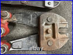 Lot of 7 Various Bolt Cutters HK Porter HKP Ace Anvil Cr-Mo Sizes 14 18 24 42
