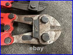 Lot of 7 Various Bolt Cutters HK Porter HKP Ace Anvil Cr-Mo Sizes 14 18 24 42