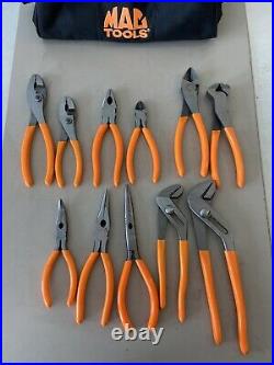 MAC TOOLS 11pc ORANGE Pliers & Cutter Set withMac Tools Tool Bag- EXCELLENT USED