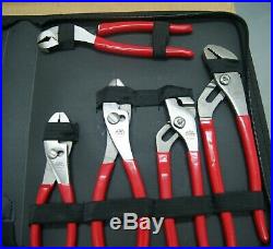 MAC Tools 10pc Plier Set Needle Nose Side Cutter Red Handle Case NEW P301817