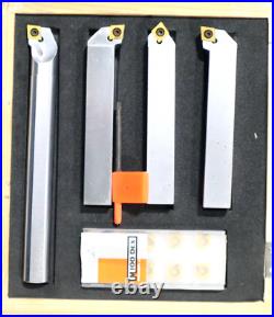 MICRO 100, #40-7150, 4pc INDEXABLE TOOL HOLDER AND BORING BAR SET XS076