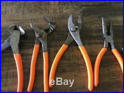Mac Tools 11 Piece Orange Handled Pliers Set Needle Nose, Adj, Side Cutter Etc