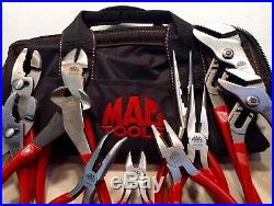 Mac Tools 11Pc Pliers Set Red, Adjustable, Slip Joint, Needle Nose, Cutters, Bag