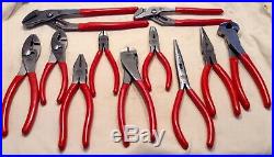 Mac Tools 11Pc Pliers Set Red, Adjustable, Slip Joint, Needle Nose, Cutters, Bag