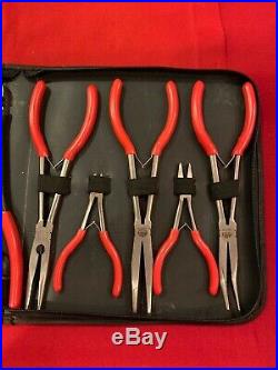 Mac Tools 11pc Red Rubber Plier Set Gripping / Needle Nose / Cutters / Slip Join