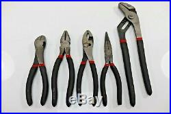 Mac Tools HUGE 5pc Plier and Grip Set in Tray Water Pump Linemans Cutters