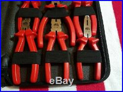 Mac Tools Needle Nose Side Cutters Pliers Kit P301985 6 Pc Set With Case