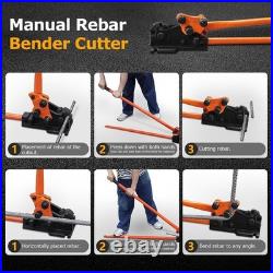 Manual Rebar Bender and Cutter Tool Set Bender & 5/8 Cutter for #5 #6