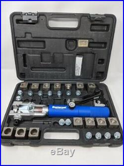 Mastercool 72475PRC Hydraulic Flaring Tool Set Universal Tube Cutter Blue Silver