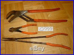 Matco Tools 3 Piece 16in Adjustable Jaw, 16in Needle Nose Pliers, 7in Cutters