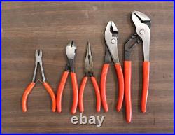 Matco Tools 5-Piece Pliers/Cutters/Channel Lock Set Orange Great Condition