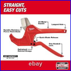 Milwaukee 2-3/8 in. Ratcheting PVC Pipe Cutter with 2pc Screwdriver Set (3-PC) Milwaukee 2-3/8 in. Ratcheting PVC Pipe Cutter with 2pc Screwdriver Set (3-PC)