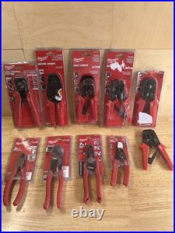 Milwaukee Electrician Tool Bundle Assortment (10 Pcs)- Crimpers, Cutters, Pliers