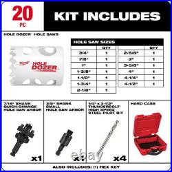 Milwaukee Hole Dozer Saw Kit Bi Metal 20 Piece General Purpose Drill Bits Cutter Milwaukee Hole Dozer Saw Kit Bi Metal 20 Piece General Purpose Drill Bits Cutter
