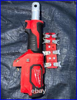 Milwaukee Red M12 FORCE LOGIC Cable Cutter Crimping Tool with Burndy Die Set