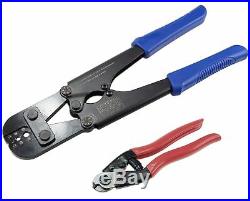 Muzata Stainless Steel Cable Cutter and Hand Crimper Tool Set, for Railing