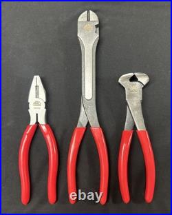 NEW MAC TOOLS 3-Piece Long/Short Pliers Set Cutters Dykes Curved reach Specialty