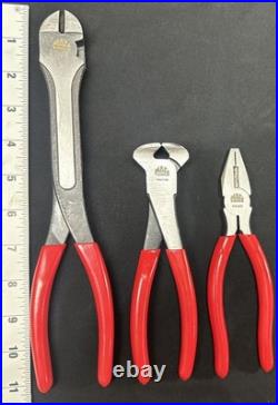 NEW MAC TOOLS 3-Piece Long/Short Pliers Set Cutters Dykes Curved reach Specialty