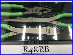 NEW Snap-on Tools USA 3pc GREEN Heavy Duty Plier Cutter Set PL330ACFG
