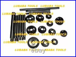 New 12 Piece Valve Seat & Face Cutter Set Of 12 Pcs Carbon Steel With Metal Box