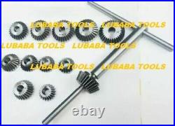 New 12 Piece Valve Seat & Face Cutter Set Of 12 Pcs Carbon Steel With Metal Box