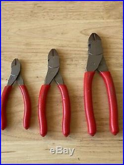 New 2019 Snap-on Tools 3pc VectorEdge Cutters Red 85ACF 86ACF 87ACF