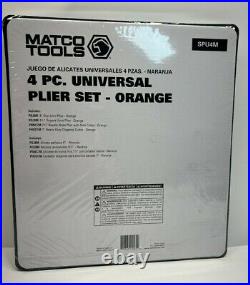 New 4 Pc Matco Plier-Groove&Slip Joint, Diagonal Cutter, Needle Nose in Store Tray