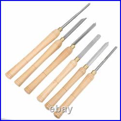 New 6Pcs Hand-held Wood Lathe Cutter Tool Set Woodworking Turning Carving Box