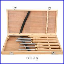 New 6Pcs Hand-held Wood Lathe Cutter Tool Set Woodworking Turning Carving Box