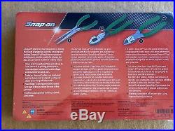 New! Snap-On Tools 3pc Pliers & Cutters Set Green PLR300G
