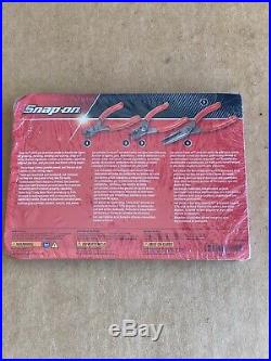 New! Snap-On Tools 3pc Pliers Needle Nose Cutters Set Red PL305ACF