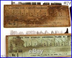 Nice set lot STANLEY TOOLS 55 cutter plane irons 1 2 3 4 box labels