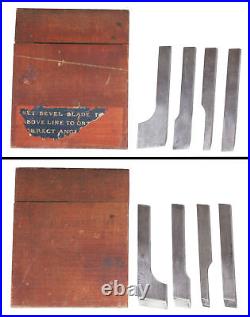 Orig Full Set of Cutters for Stanley No. 444 Dovetail Plane in Box- mjdtoolparts