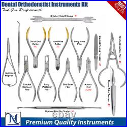 Orthodontists Instruments Tools Set Kit Dental Pliers Cutters Band Tweezers