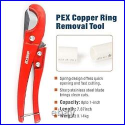 Pex Crimper Kit Copper Ring Crimping with Ring Removal Tool Pipe Cutter Set Rings