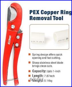 Pex Crimper Kit Copper Ring Crimping with Ring Removal Tool Pipe Cutter Set Rings