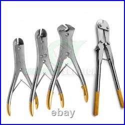 Pin & Wire Cutter Set 4 PCS TC German Orthopedic Surgical Pliers Veterinary Tool
