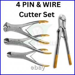 Pin & Wire Cutter Set 4 PCS TC German Orthopedic Surgical Pliers Veterinary Tool
