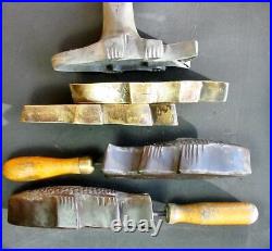 RARE Antique Millinery Lg. Fish Iron Tool Mold Bronze Antique Cutter Set 5 Piece